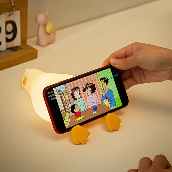 Lie Flat Duck Silicone Night Light Children's Bedside Table Lamp LED Smart With Sleep Night Light Pat Dimming Atmosphere Table Lamp Gift - Image 5