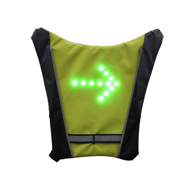 USB Rechargeable Reflective Vest Backpack with LED Turn Signal Light Remote Control Outdoor Sport Safety Bag Gear for Cycling - Image 7