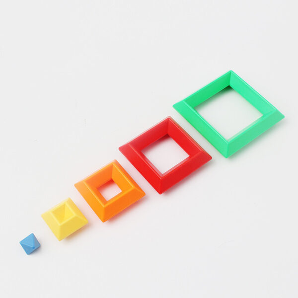 Kids Rainbow Tower Ring Wooden Jenga Color Cognitive Set Shapes Building Blocks Montessori Educational Toys for Kids - Image 2