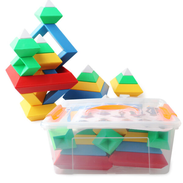 Kids Rainbow Tower Ring Wooden Jenga Color Cognitive Set Shapes Building Blocks Montessori Educational Toys for Kids - Image 8