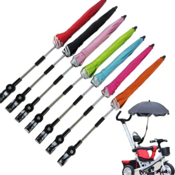 360 Degrees Pram Umbrellas Cart Accessories Adjustable Stroller Umbrella - Image 3