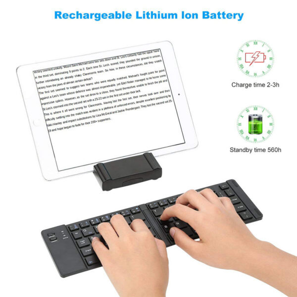 Folding Metal Bluetooth Foldable Keyboard Mini Bluetooth Wireless - Image 5