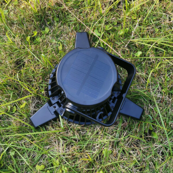 Solar Camping Light Foldable Fan Hanging Hook Rechargeable Battery Operated USB 3 Level Air Flow Fan For Camping Tent - Image 6