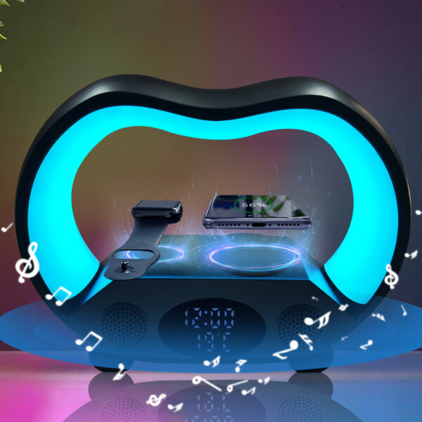 2025 New 6 In 1 Smart Remote Control Bluetooth-compatible Ambience Intelligent LED Table Lamp Multi-function Wireless Charger Night Light Bluetooth-compatible Speaker - Image 2