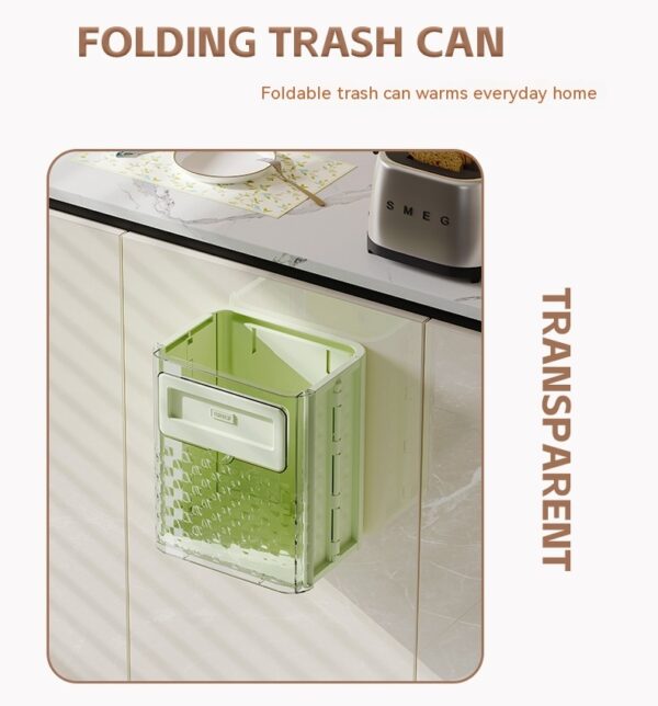 Household Kitchen Folding Trash Can Wall Hanging Punch-free Trash Can - Image 8