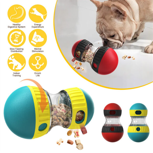 Food Dispensing Dog Toy Tumbler Leaky Food Ball Puzzle Toys Interactive Slowly Feeding Protect Stomach Increase Intelligence Pets Toy Pet Products - Image 4