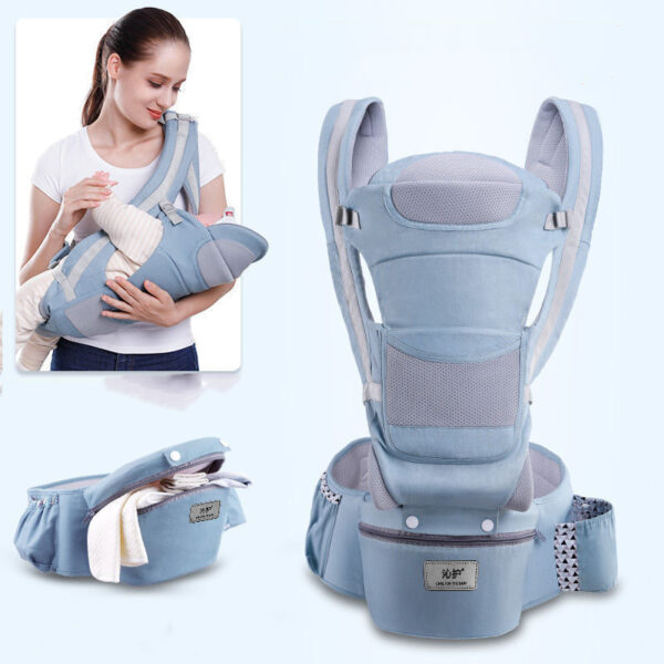 Ergonomic Baby Carrier Infant Baby Hipseat Carrier 3 In 1 Front Facing Ergonomic Kangaroo Baby Wrap Sling - Image 2