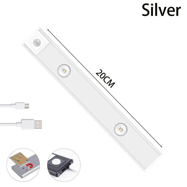 USB LED Night Light Motion Sensor Wireless Thin LED Wine Cooler Light For Kitchen Cabinet Bedroom Wardrobe Indoor Lighting - Image 4