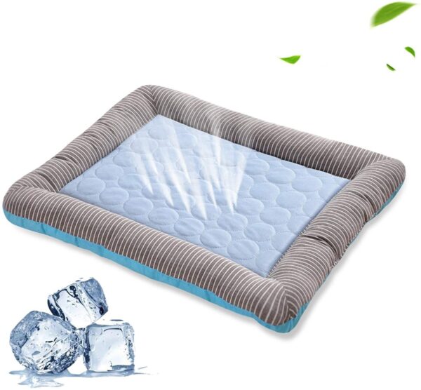 Pet Cooling Pad Bed For Dogs Cats Puppy Kitten Cool Mat Pet Blanket Ice Silk Material Soft For Summer Sleeping  Blue Breathable - Image 3