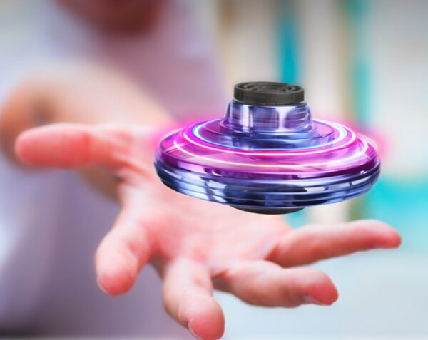 Mini Fingertip Gyro Interactive Decompression Toy Drone LED UFO Type Flying Helicopter Spinner Toy Kids - Image 6