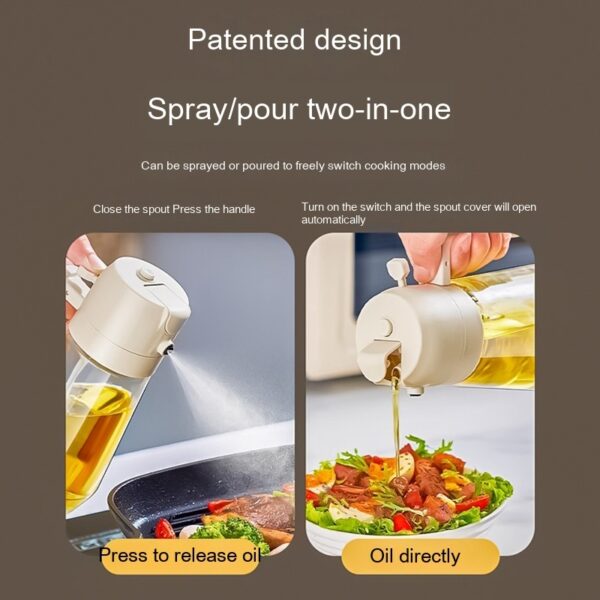 470ML Olive Oil Sprayer Dispenser For Cooking BBQ 2 In 1 Glass Oil Vinegar Soy Sauce Spray Kitchen Oil Bottle For Air Fryer - Image 5