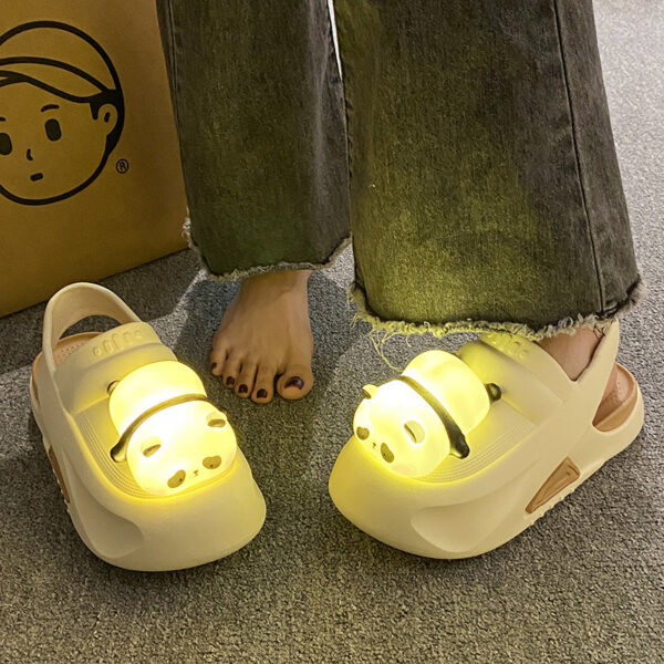 2025 Cute Slipper With Panda Lamp Summer Sandales Femme Light Funny Woman Slippers Shoes Women - Image 2