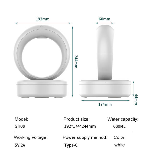 Anti-gravity Air Humidifier Mute Countercurrent Humidifier Levitating Water Drops Fogger Electric Humidifiers - Image 4