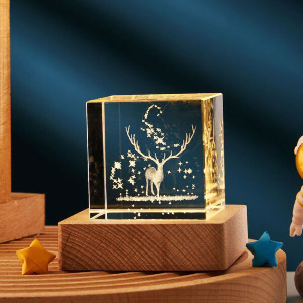 3D Transparent Crystal Cube Desktop Decoration Small Night Lamp Bedroom Home Decor For Kids Party Children Birthday Gifts - Image 6