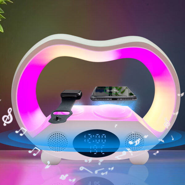 2025 New 6 In 1 Smart Remote Control Bluetooth-compatible Ambience Intelligent LED Table Lamp Multi-function Wireless Charger Night Light Bluetooth-compatible Speaker - Image 5