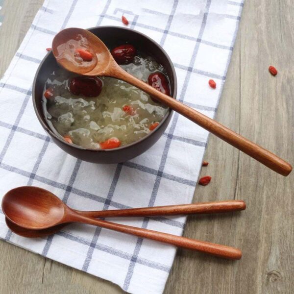 Wooden Soup Spoon Eco Friendly Tableware Natural Elli - Image 3