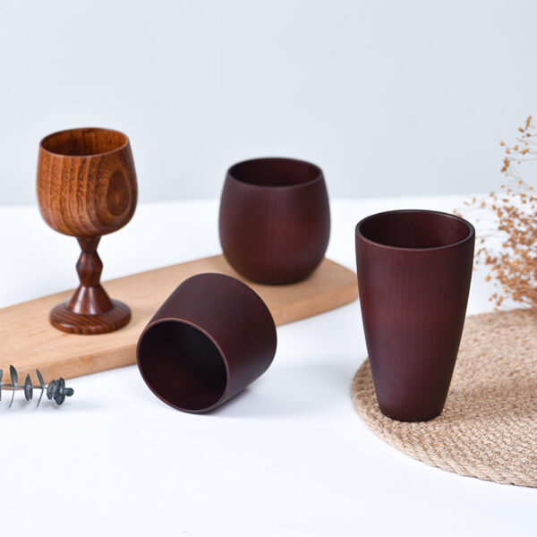 Eco-friendly Anti-scald Wooden Tea Cup Goblet - Image 5