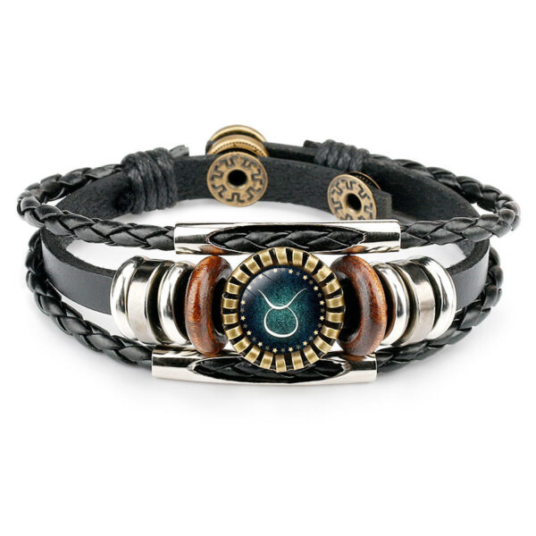 Multilayer Leather Bracelet 12 Constellation Zodiac Sign Men Braided Bracelets - Image 5